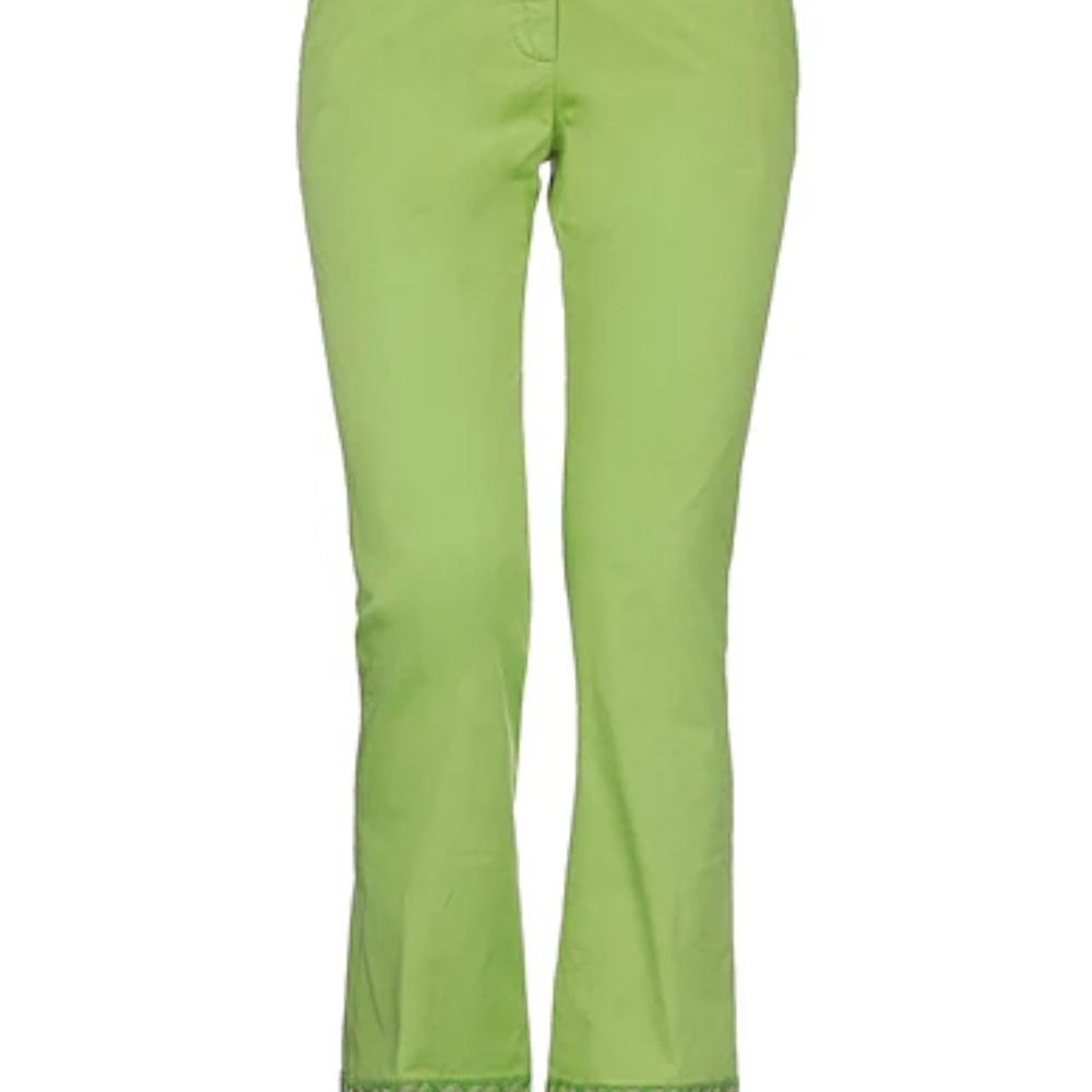 TRUE ROYAL Elegant Lime Green Women's Straight Leg Pants - Picture 3 of 3